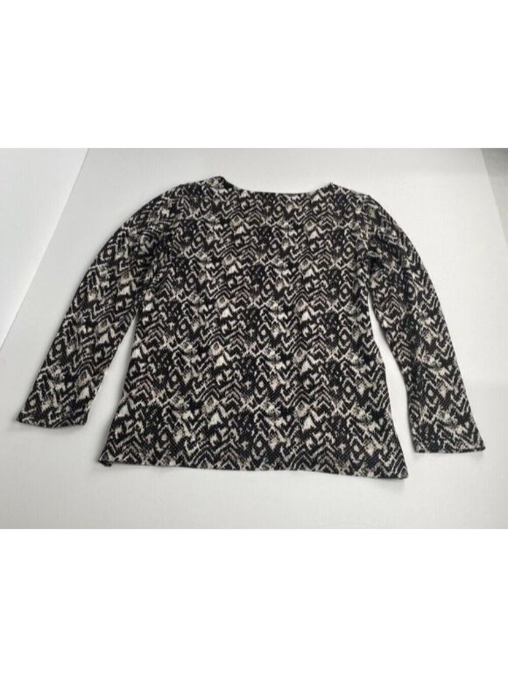 Mario Serrani Italy Top Womens Tan Black Leopard Print Long Sleeve Blouse Size M